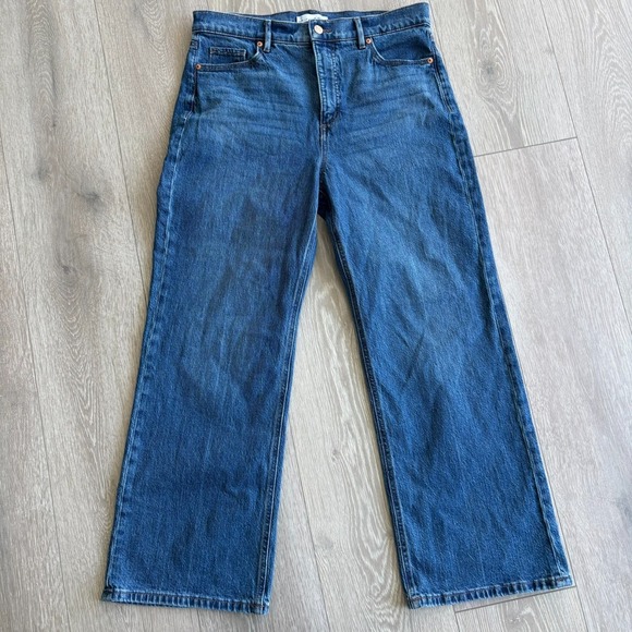 LOFT Denim - Loft Womens Indigo Blue Denim Comfort Stretch The Wide Leg Jeans Size 30/10